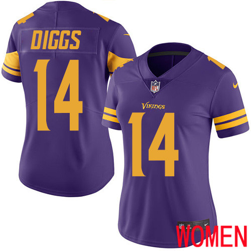 Minnesota Vikings 14 Limited Stefon Diggs Purple Nike NFL Women Jersey Rush Vapor Untouchable